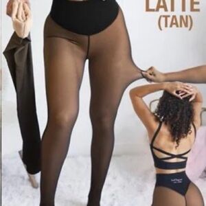 Tan High-Waisted Insulated Leggings.